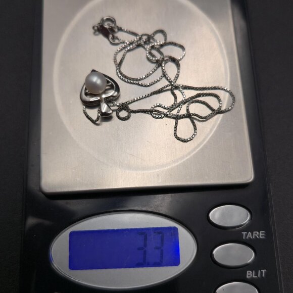 18 Inch Sterling Silver Small Heart Pearl Pendant Necklace A7078 - Picture 7 of 7